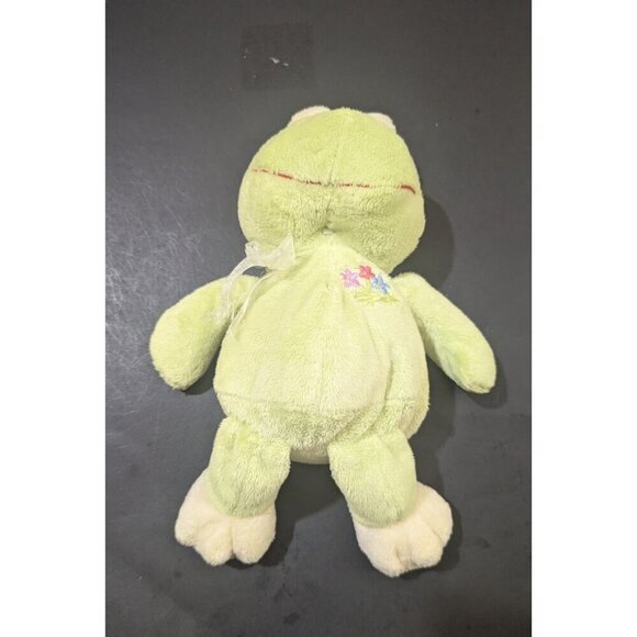 KellyToy Stuffed Frog Plush Toy With Embroidered Flowers - Picture 2 of 8